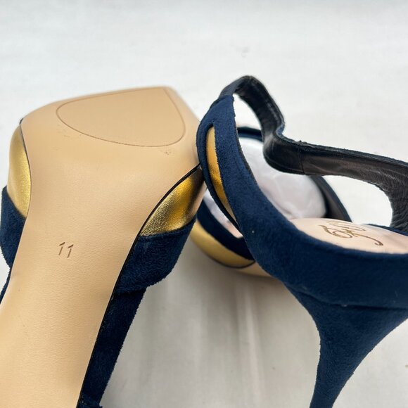 FOWT Navy Pointed Toe Slip on Mules Backless Stiletto High Heel Sandals - Picture 6 of 8